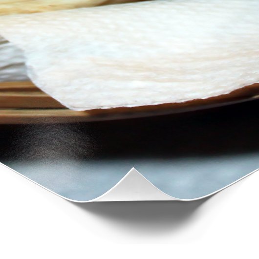 白い転がディナーのバスケット写真 ポスター (コーナー)