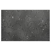 白い輝きを持つ豪華な黒い背景 ファブリック (ファットクウォーター)