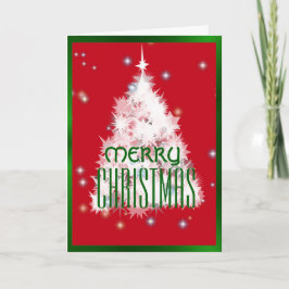 白い輝くクリスマスツリー シーズンカード