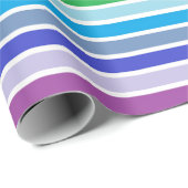 白い輪郭の広いスペクトル虹のストライプ ラッピングペーパー (ロールコーナー)