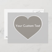 白い輪郭を持つシルバーハート ポストカード (正面/裏面)