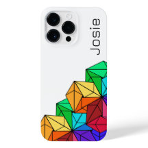 白い追加の三角形に輝く3D虹のキューブ