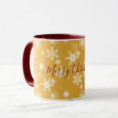 白い透かし雪。コーヒーマグ マグカップ (正面左)