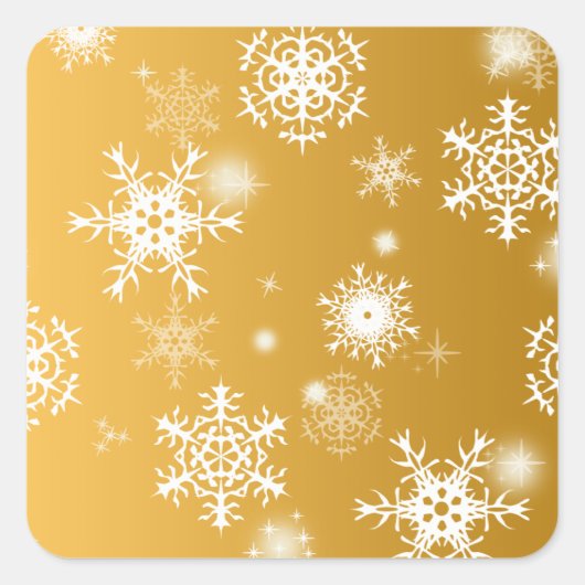 白い透かし雪。 スクエアシール (正面)