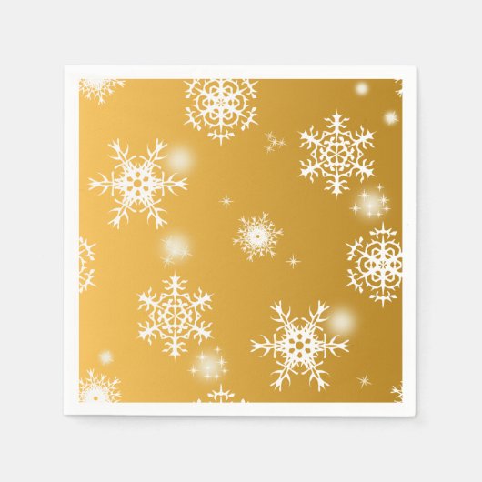 白い透かし雪。 スタンダードカクテルナプキン (正面)