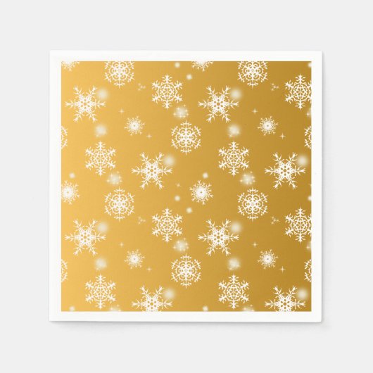 白い透かし雪。 スタンダードカクテルナプキン (正面)