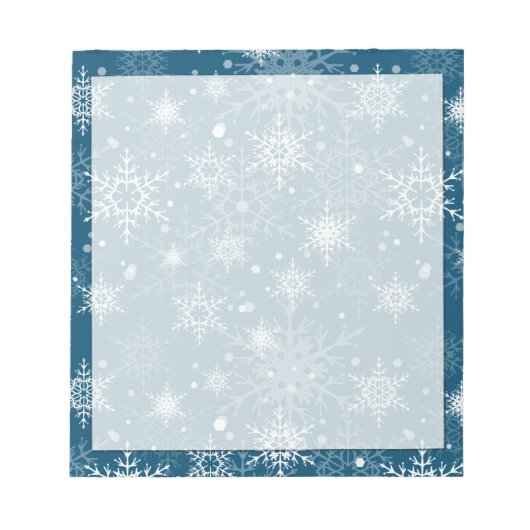 白い透かし雪 ノートパッド (正面)