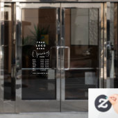 白い透明なビジネス ロゴ 営業時間 ウィンドウサイン (オフィスドア)