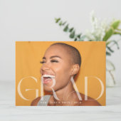 白い透明モダン文字Grad 2025 案内状 (スタンド正面)