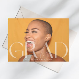 白い透明モダン文字Grad 2025 案内状