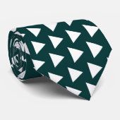 白い遊矢印 – 濃い緑(003333) ネクタイ (ロール)