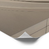 白い部屋の赤いドレスを着た絵画婦人 ポスター (角)