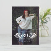 白い部族アステカ写真卒業のお知らせ 案内状 (スタンド正面)