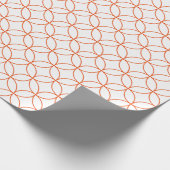 白い重なり合う円に明るいオレンジ ラッピングペーパー (角)