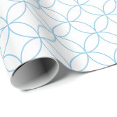白い重なり合う円に淡い青 ラッピングペーパー (ロールコーナー)
