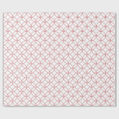 白い重複円に濃い赤 ラッピングペーパー (フラット)