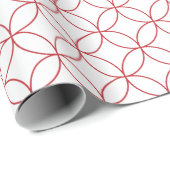 白い重複円に濃い赤 ラッピングペーパー (ロールコーナー)