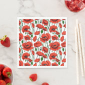 白い野に咲くケシの赤 スタンダードランチョンナプキン (インサイチュ)