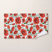 白い野に咲くケシの赤 バスタオルセット (ハンドタオル)