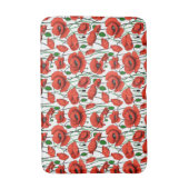 白い野に咲くケシの赤 バスマット (正面縦)