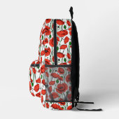 白い野に咲くケシの赤 プリントバックパック (右)