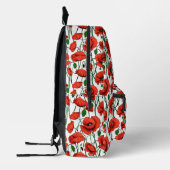 白い野に咲くケシの赤 プリントバックパック (左)