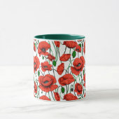 白い野に咲くケシの赤 マグカップ (中央)