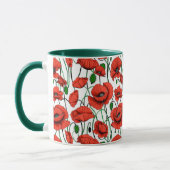 白い野に咲くケシの赤 マグカップ (左)