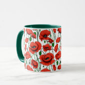 白い野に咲くケシの赤 マグカップ (正面左)