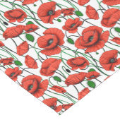 白い野に咲くケシの赤 ミディアムテーブルランナー (コーナー)