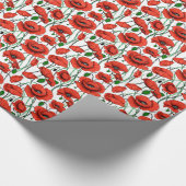 白い野に咲くケシの赤 ラッピングペーパー (角)