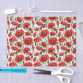 白い野に咲くケシの赤 薄葉紙 (クラフト)