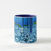 白い野の花の魔法の森 マグカップ (中央)