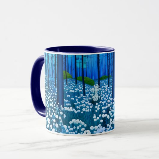 白い野の花の魔法の森 マグカップ (正面左)