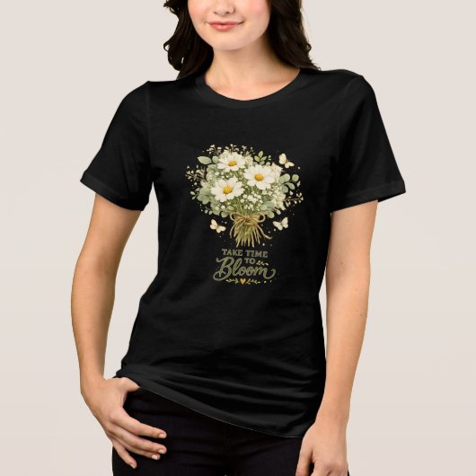 白い野の花束 トライブレンドTシャツ (正面)