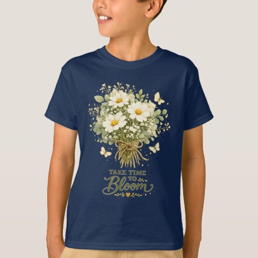 白い野の花束 Tシャツ (正面)