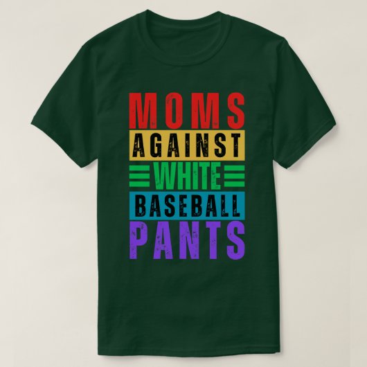 白い野球パンツに対するママ13 Tシャツ (デザイン正面)