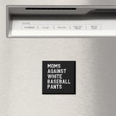 白い野球パンツに対するモムズ – おもしろい野球 マグネット (インサイチュ (食洗機))