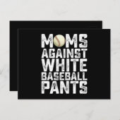 白い野球パンツのお母さんの日にママが反対 ポストカード (正面/裏面)