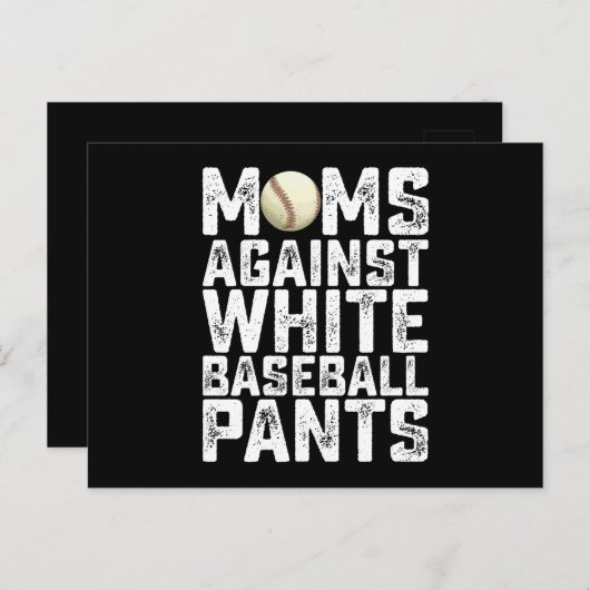 白い野球パンツのお母さんの日にママが反対 ポストカード (正面/裏面)