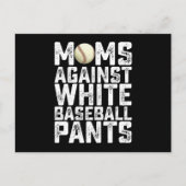 白い野球パンツのお母さんの日にママが反対 ポストカード (正面)