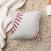 白い野球赤いステッチ クッション (ブランケット)