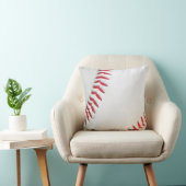 白い野球赤いステッチ クッション (椅子)