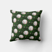 白い野球赤いステッチ クッション (裏面)