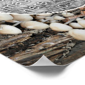 白い野生のキノコの自然独自の写真を作成 ポスター (角)