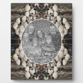 白い野生のキノコの自然自分の写真を追加 フォトプラーク (正面)