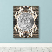 白い野生のキノコ独自の写真を作成 キャンバスプリント (インサイチュ (ウッドフロア))