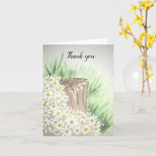 白い野生のデイジーの木の切り感謝してい株 – ユー空白の- カード (黄色い花)