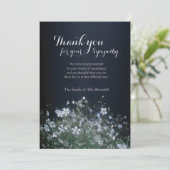 白い野生の花の死別は感謝していしています サンキューカード (スタンド正面)