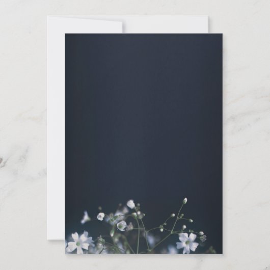 白い野生の花の死別は感謝していしています サンキューカード (裏面)